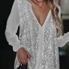 Lady Shirt Plus Size Casual V-Neck Soft Fashion Texture Polyester Pullover Women Blouse