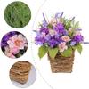 Elegant Basket with Beautiful Blooms Artificial Flowers Wreath Handmade Artfully Floral for Home and Office Enhancement