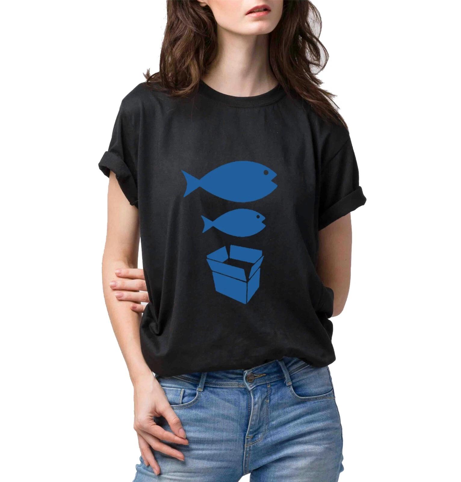 Unisex Slim Fit T-Shirt - Big Fish Little Fish Original Summer Crewneck Slim 2XL