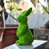 Easter Flocked Bunny Figurine, Garden And Patio Resin Craft, Flocked Bunny Ornament