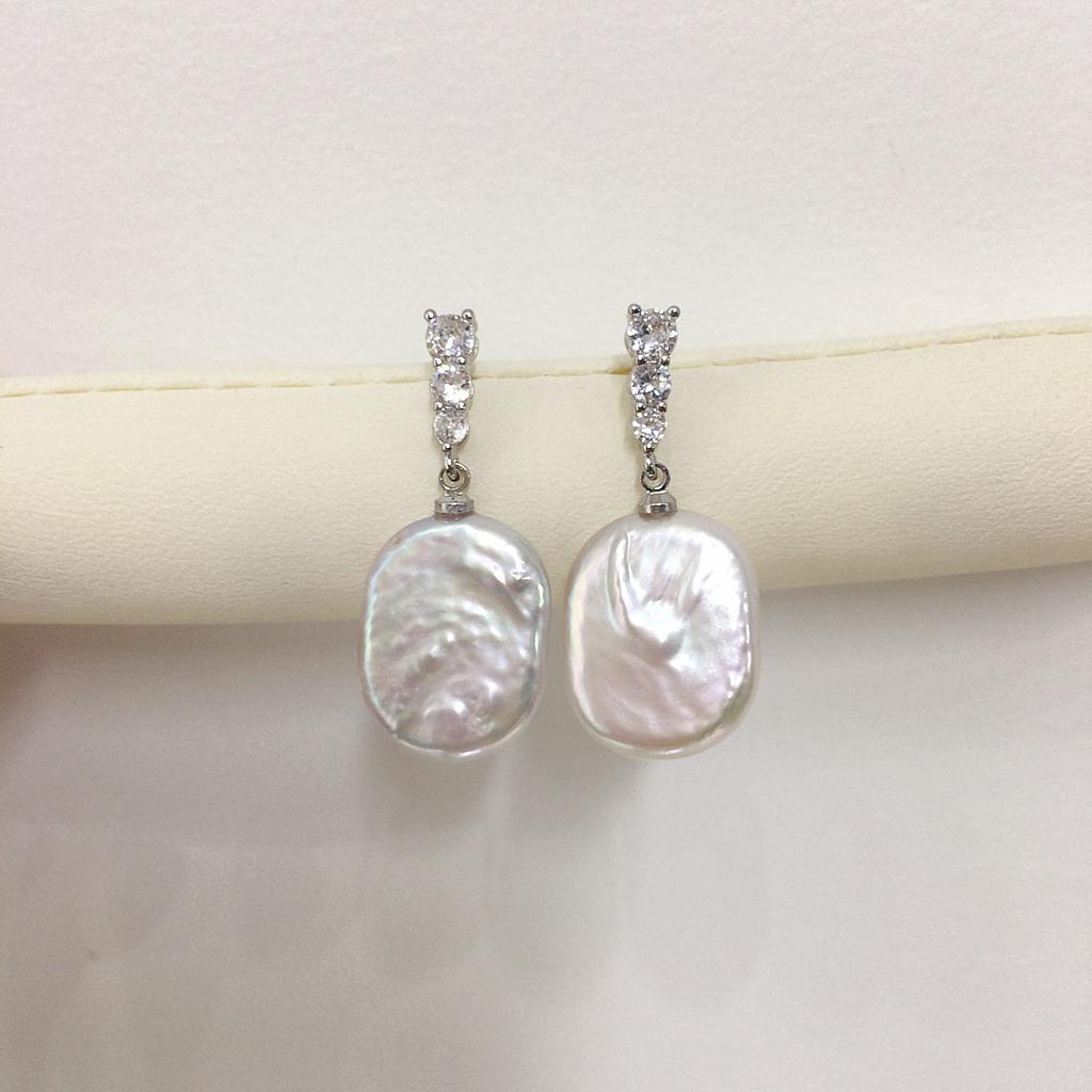 Real Freshwater Pearl Earrings for Women,classic 925 Sterling Silver Earrings Birthday Gift