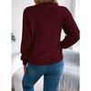 HNXC  Solid-color Hollowed-out Lantern Long-sleeved Pullover Sweater for Halloween Women's Clothing