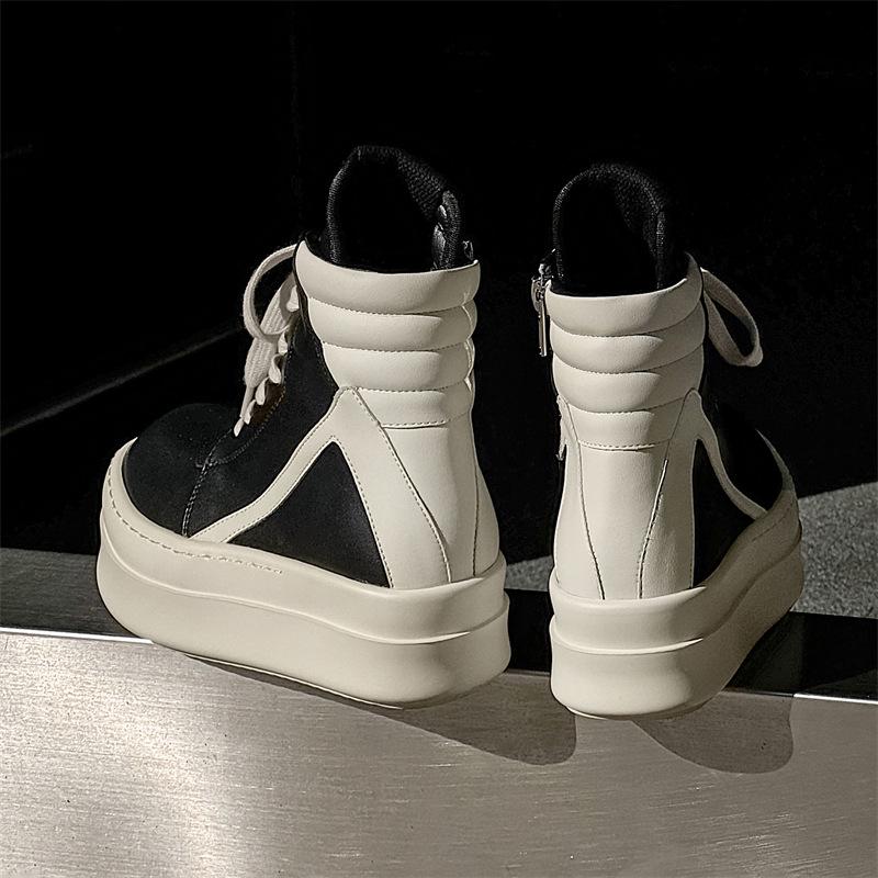 Height-Boost 10cm Unisex High-Top Sneakers with Inverted Triangle Design