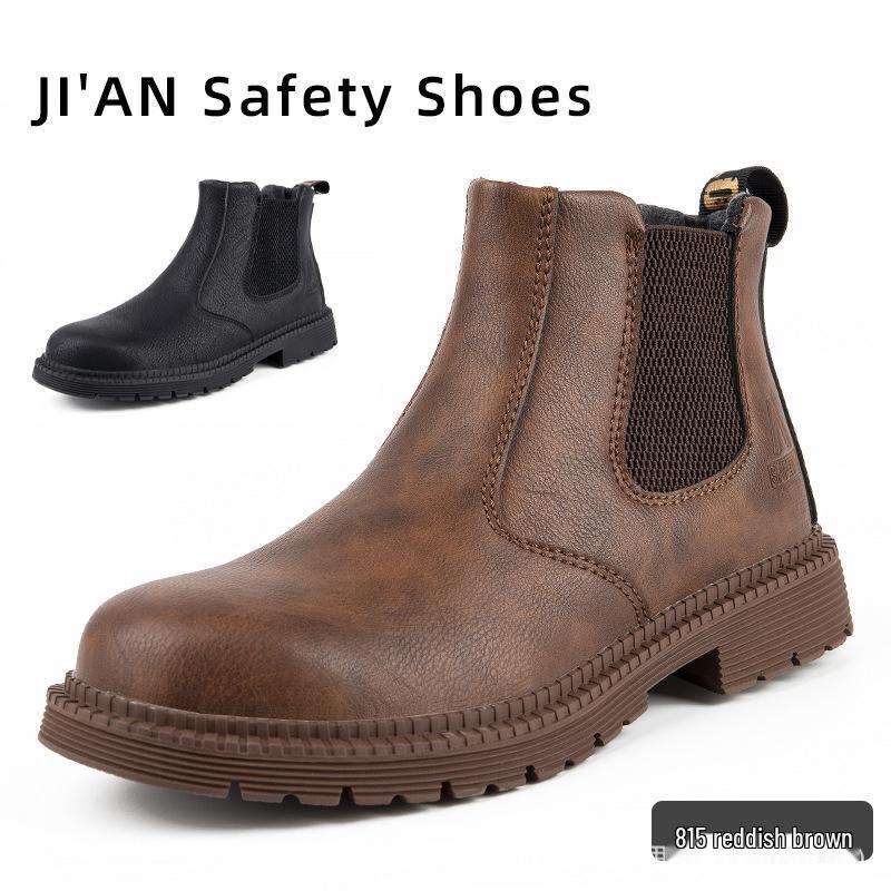 Temu Men's Lightweight Anti-Smash High-Top Slip-On Safety Shoes