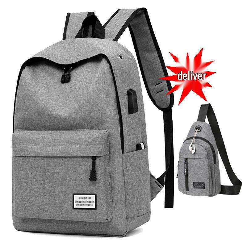 Men's Korean Style Canvas Backpack - Large Capacity for Students, Computers, and Travel