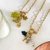 Elegant Imitation Pearls Grape Blueberry Pendant Necklace Titanium Steel Texture Suitable for Fashionable Women Present