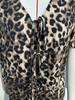 Spring New Arrival: Women's Leopard Print Short Sleeve Shorts Set