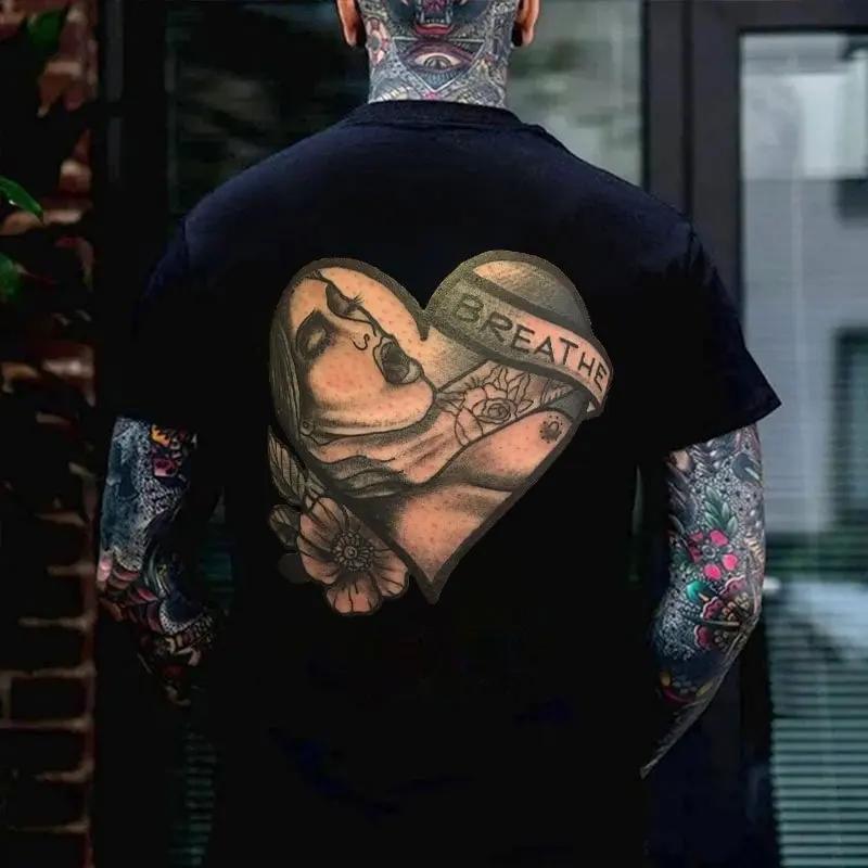 Hot Polyester Summer Tshirt Men Vintage T-shirts Male Oversized Quick Dry  Weird Short Sleeve Fashion Casual Elastic  Tees Top