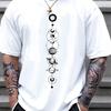 Space Planet Print Round-neck Men Women Pure Cotton Short Sleeve Street Casual Trendy Sport Loose T-shirt Summer Shirt Clothing