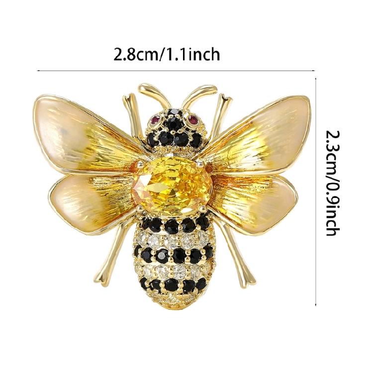 Sophisticated Metallic Bees Pin Featuring Lightweight Construction And Easy To Wear Bees Brooch Jewelry for Dates