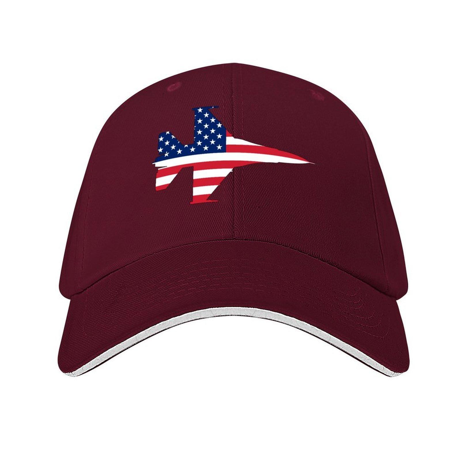 

Flag of the United States of America in shape of F Fighting Falcon Baseball Cap Thermal Visor Hat Beach For Unisex Womens