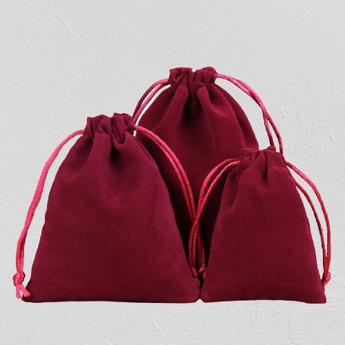 50 Pcs/Lot Soft Fabric Velvet Drawstring Gift Bags for Wedding Party Various Size Jewelry Package Elegant Pouches