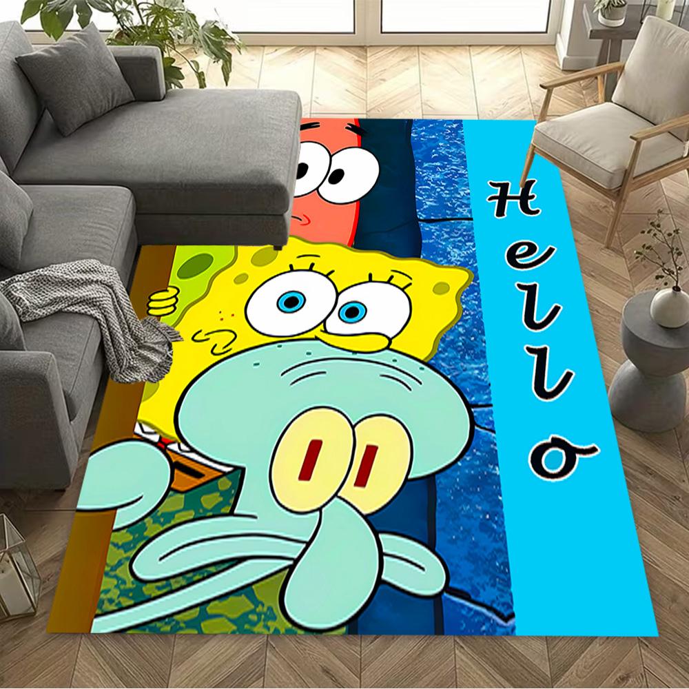 Spongebob Squarepants Adventure Floor Rug Office Rug Suitable for Bedrooms Game Room Entryway Playrooms Antislip Carpet Decorate Offices