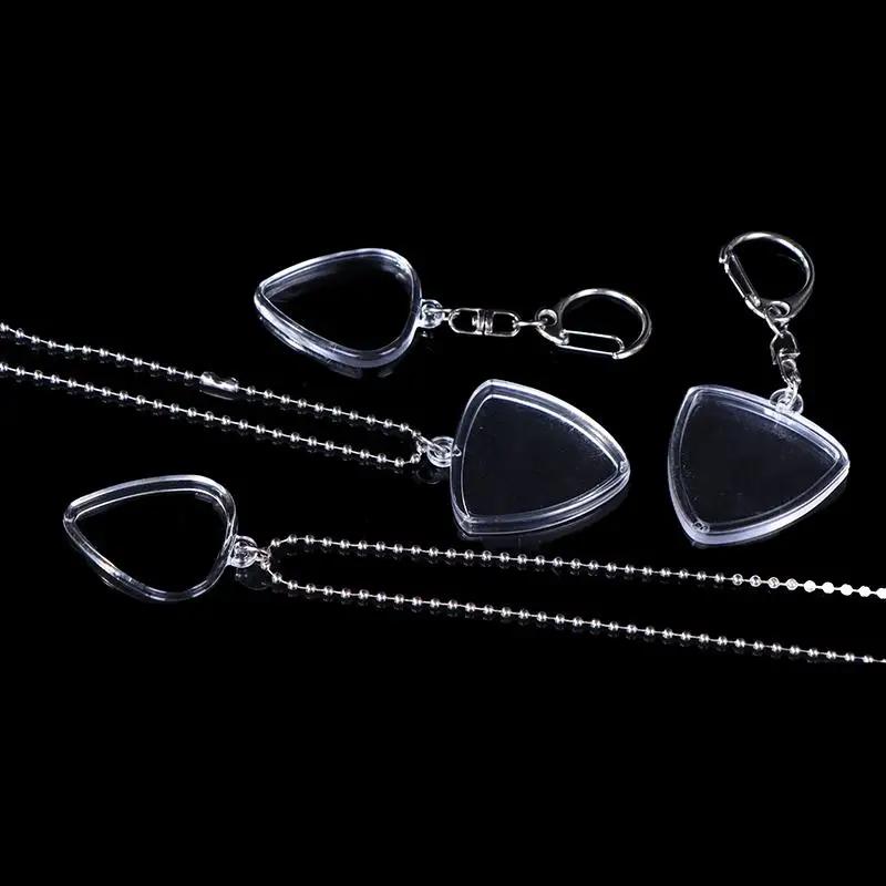 Guitarists Storage Guitar Pick Collection Box Clear Holder Keyring Bag Heart Shaped Picks Size Case Musical Accessories