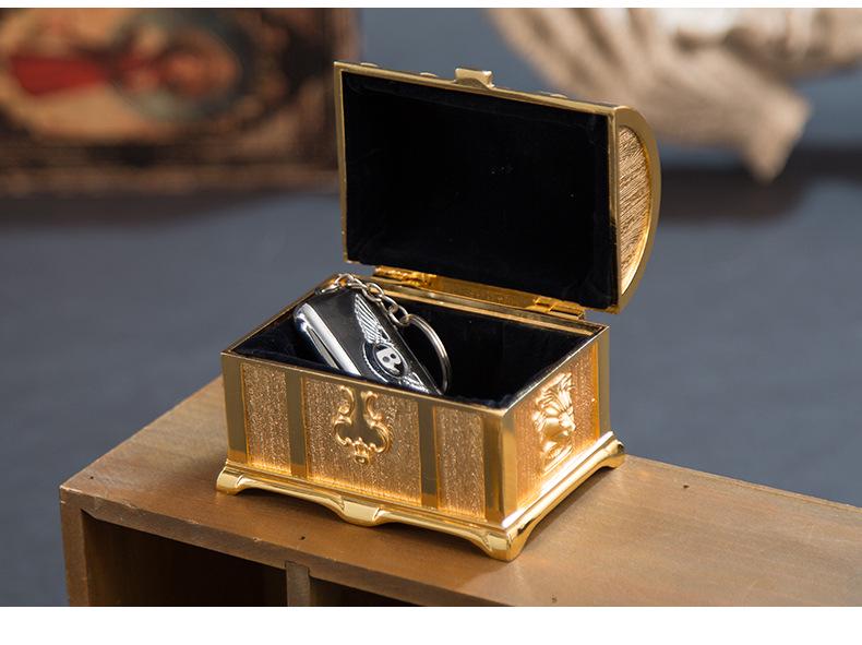 Medium European-Style Tin Pirate Treasure Chest for Jewelry or Wedding Gift