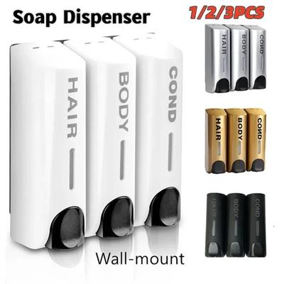 1 ST Tvåldispenser Väggmonterad duschbadkar Schampodispenser Flytande tvålbehållare Hotell badrum Kökstillbehör