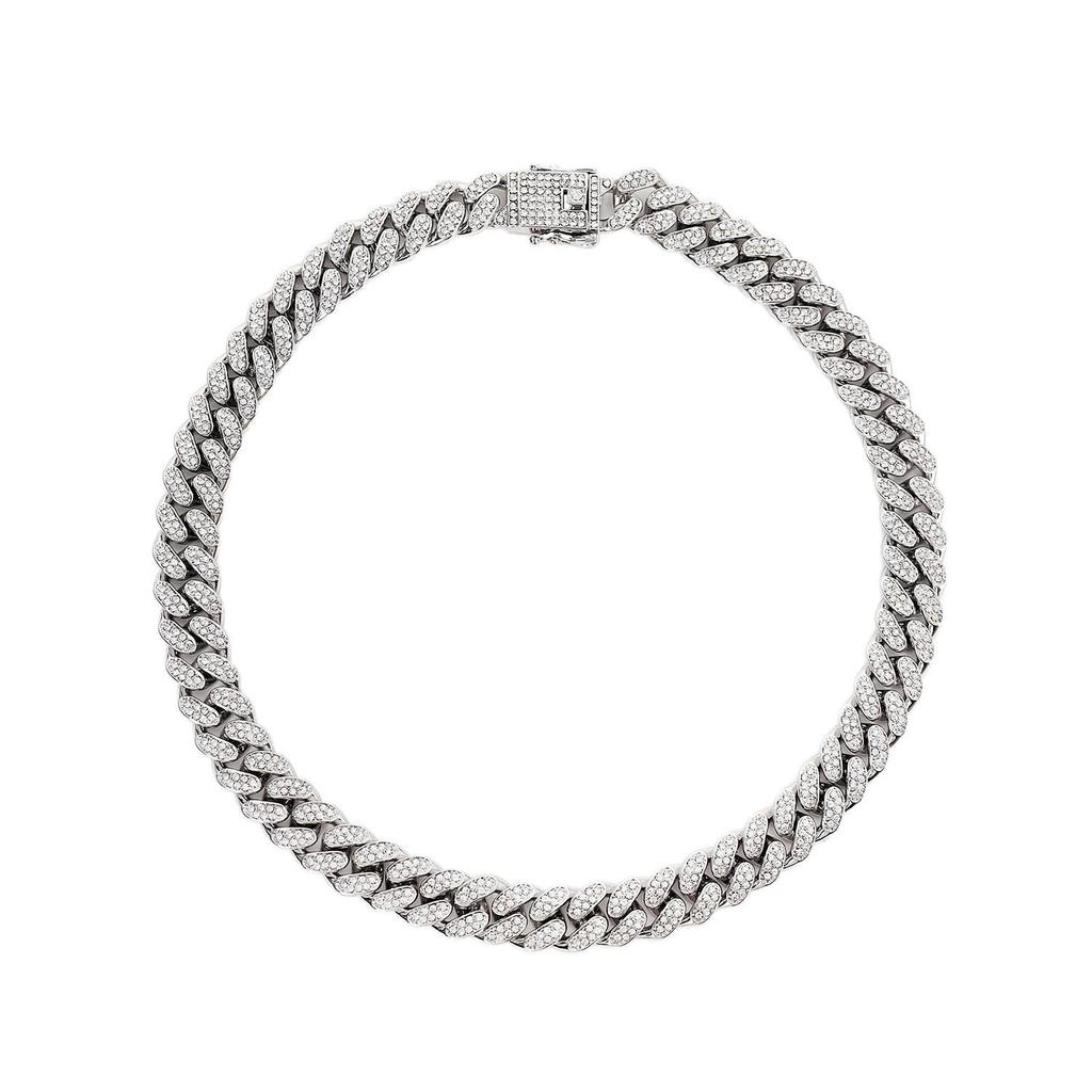 Men's Hip Hop Cuban Chain Necklace with Rhinestone Inlay