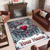 Gnome Theme Crystal Velvet Rug Personalized Custom Name Text Soft Floor Mat Home Decor