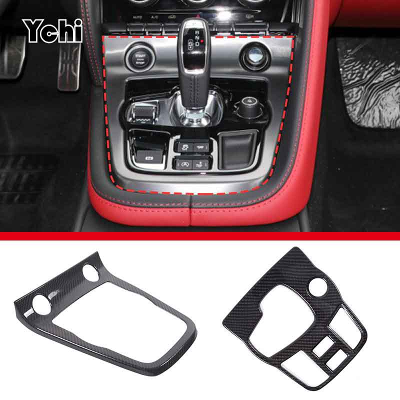 Real Carbon Fibre For For Jaguar F-TYPE 2013-2026 Car Central Control Shift Panel Cover Sticker Car Interior Accessories