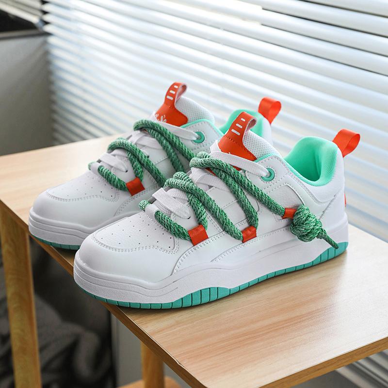 2024 New Couple Versatile Board Shoes Women's Small White Shoes Big Rope Men's Shoes Thick-soled Casual Student Bread Sports