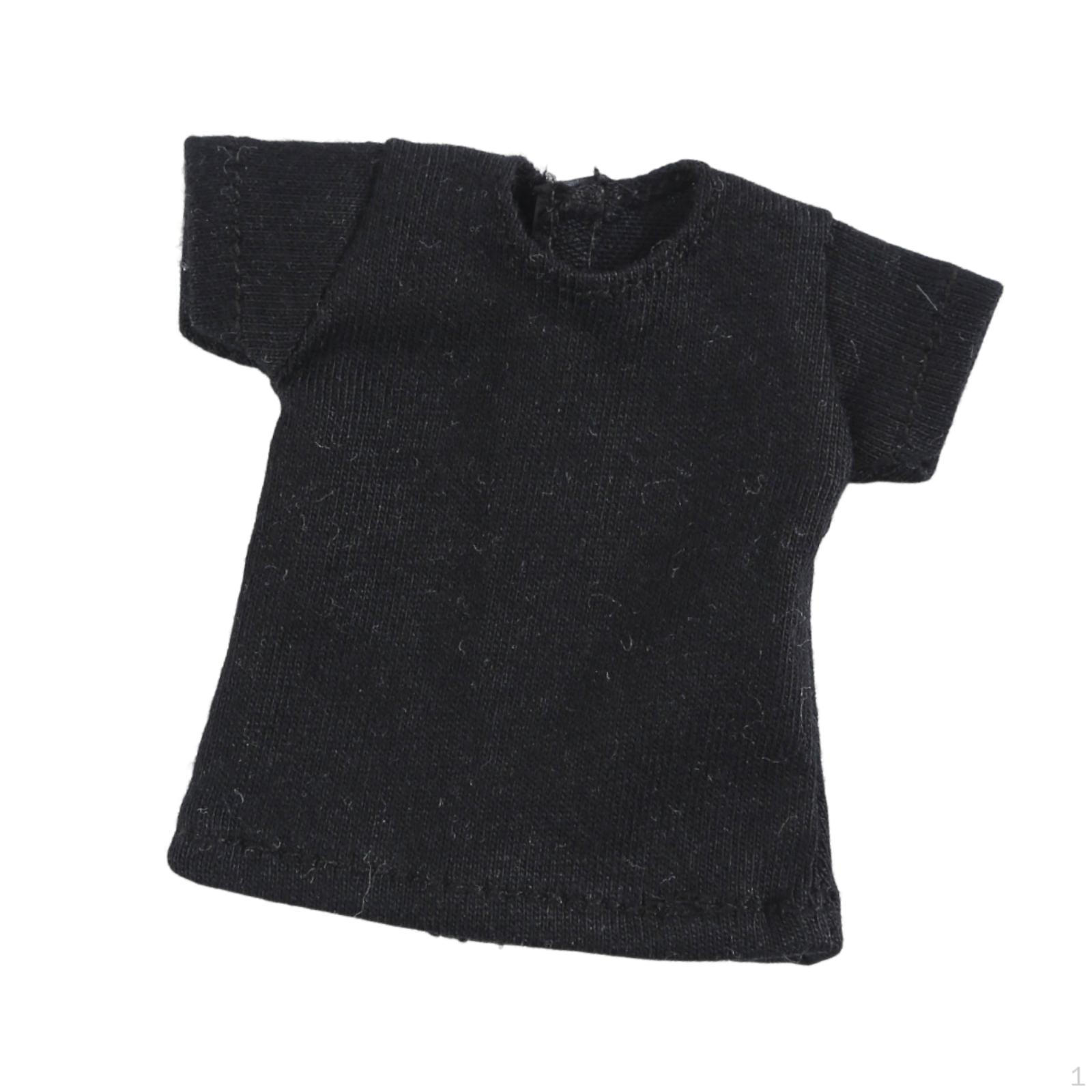 

1/6 Female Action Figure Short Sleeve T-Shirt with Collar, Women s Clothing чорний