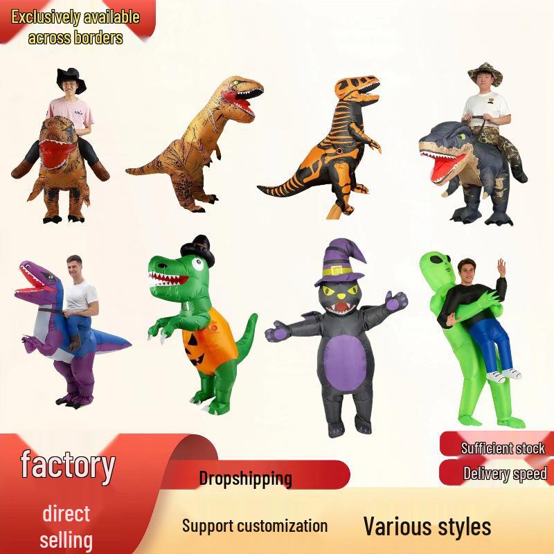 Costume Gonflable Dinosaure Alien Halloween Très Vendu - Tenue Poupée Drôle Créative pour Spectacles et Maquillage