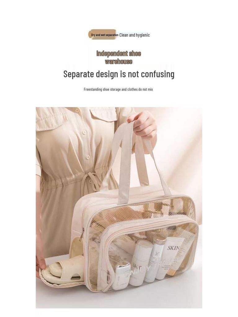 Large Capacity Wet/Dry Swim and Fitness Bag with Shoe Compartment, Toiletry, and Makeup Storage