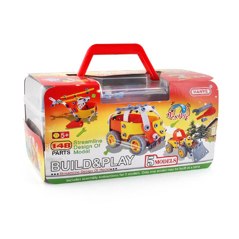 

Детские развивающие игрушки 148 шт. Портативный разборный строительный блок Образовательный Креативный Сделай сам Сращивание Строительный блок Игрушки 25.5*15.5*13cm