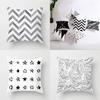 Stylish Geometric Cushion Cover With Dotted Grid And Triangular Patterns For Modern Decor