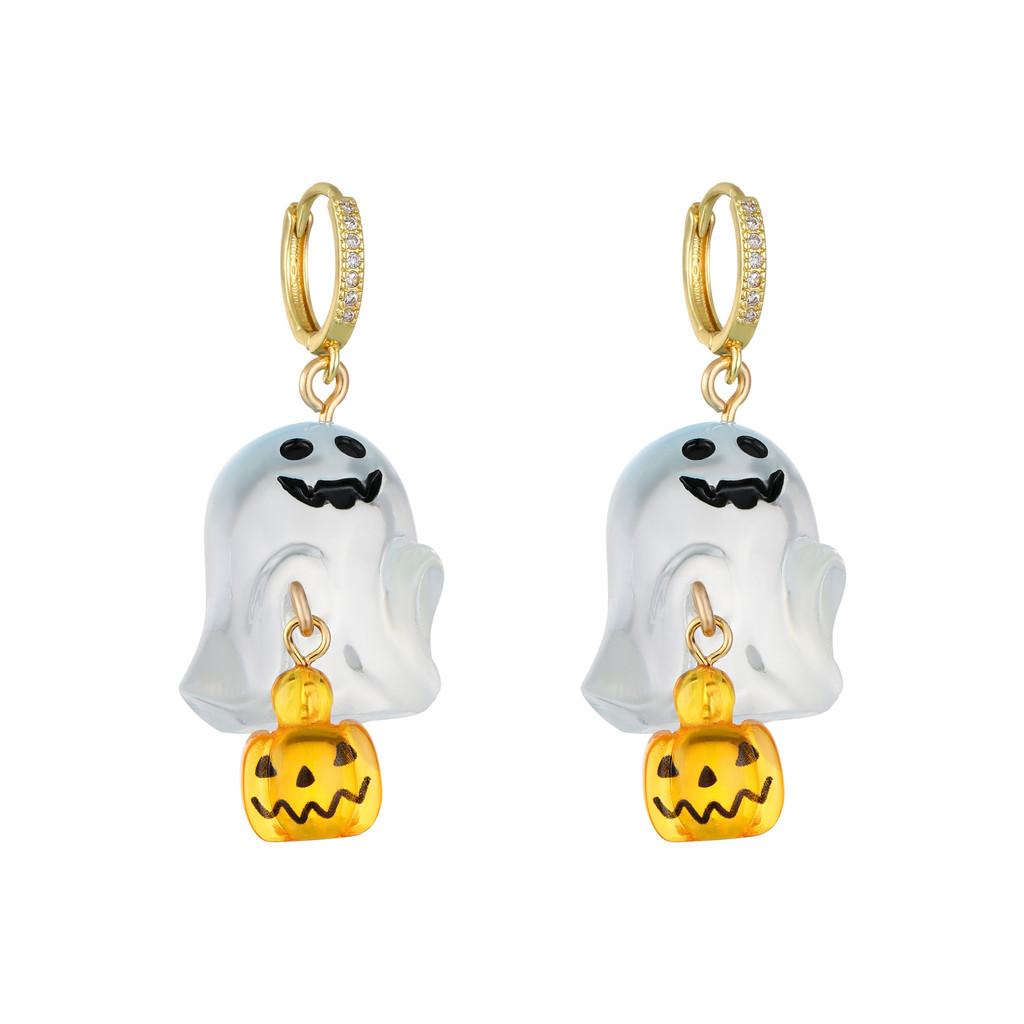 

Charming Ghost And Pumpkin Stainless Steel Earrings For Women Trendy Fall Fashion Accessories