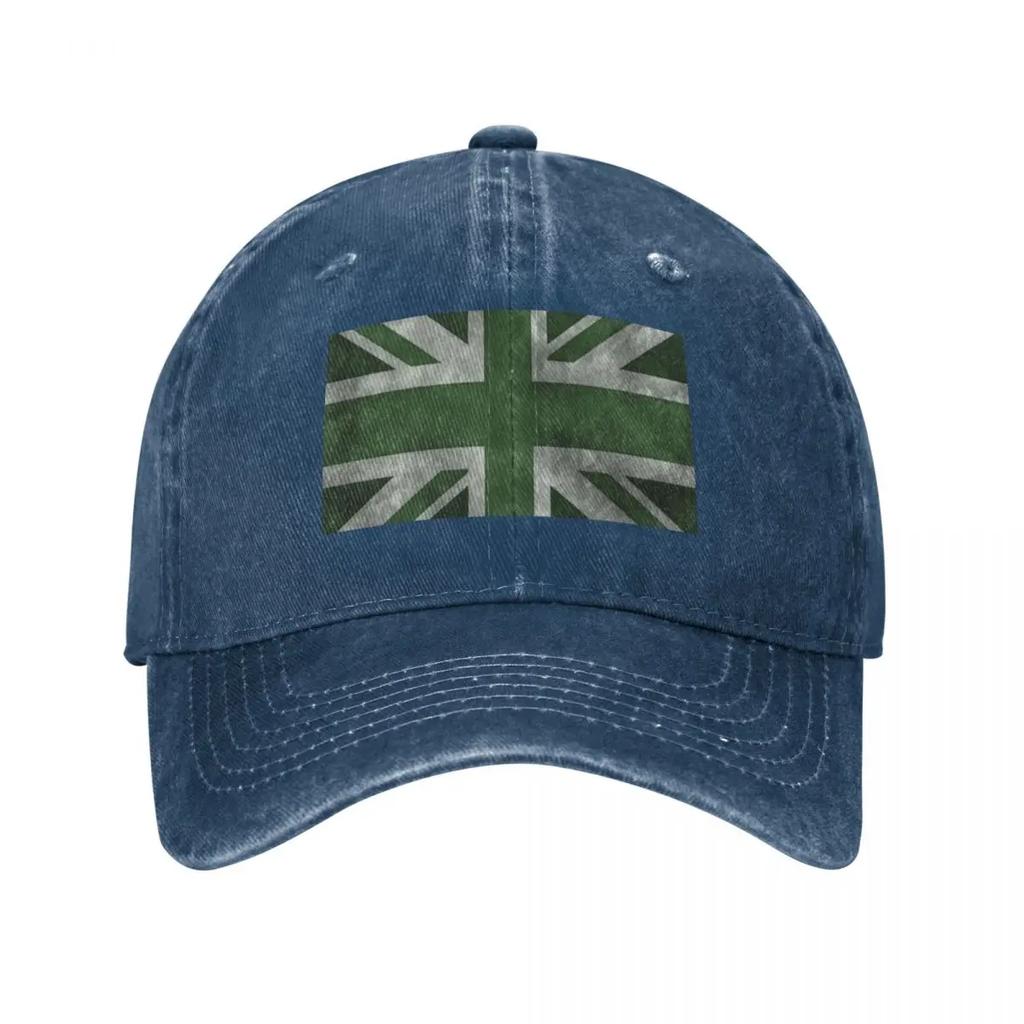 Green Distressed Union Jack Baseball Cap Hats On Offer Sunscreen Unique Hats Western Hat Designer Unisex Womens