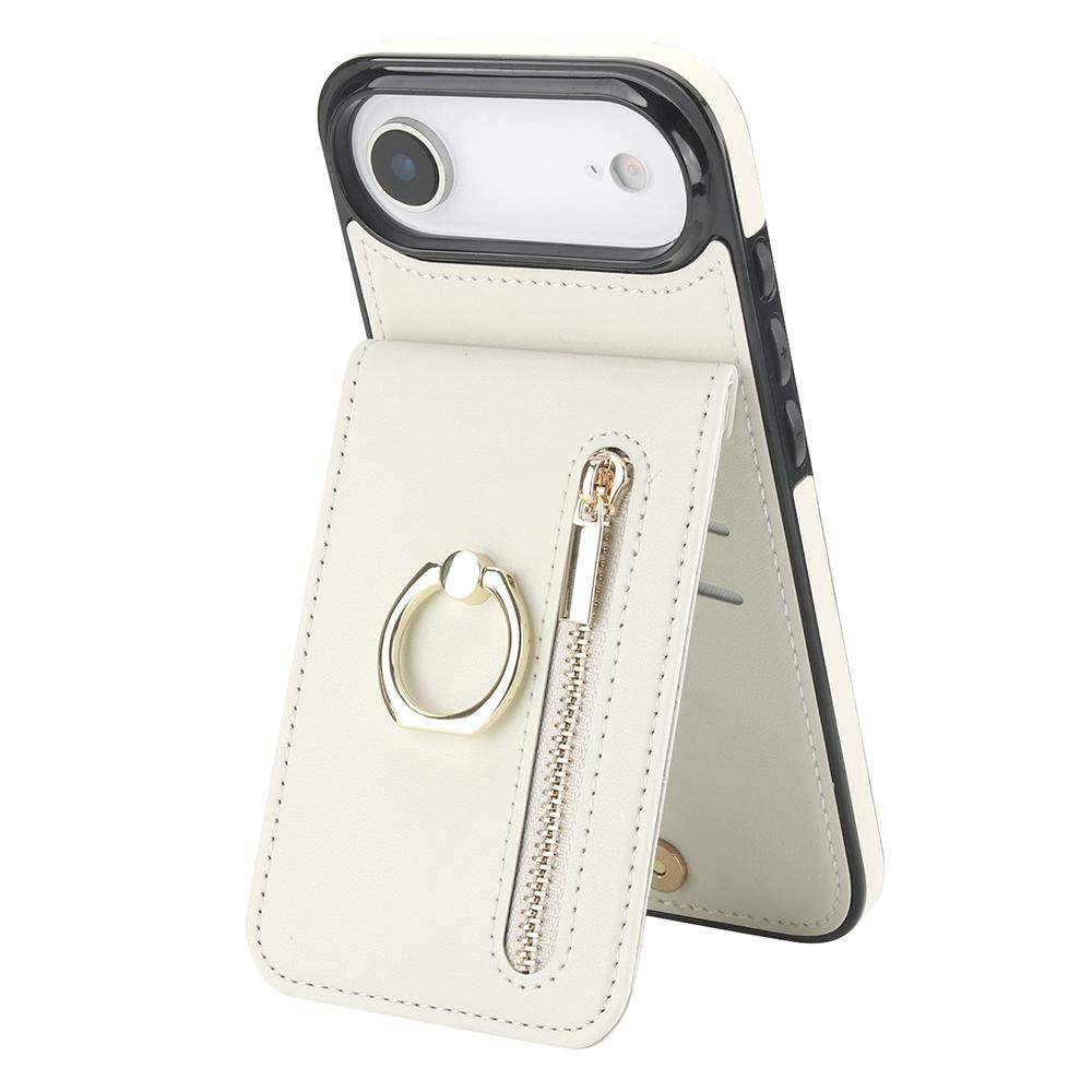 For iPhone Air Case Zipper RFID Blocking Retro Leather + TPU Phone Cover with Kickstand