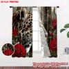 2D flat printing 2pcs Happy Valentine's Day Drapes Rose leopard pattern Digital Printed Polyester Drapes All Season Party &