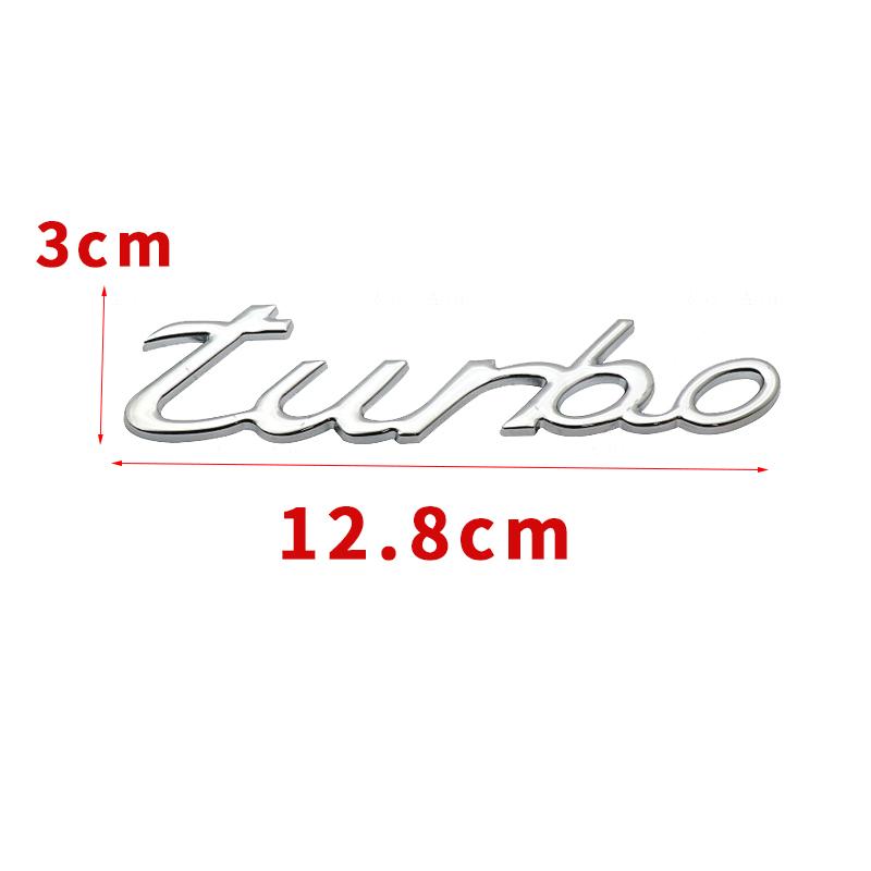 3D Metal Turbo Letter Logo Emblem Badge Car Sticker Auto Rear Back Trunk Decals Decoration Accessories