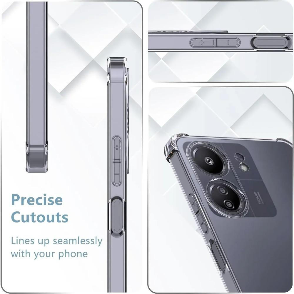 Légzsák ütésálló TPU tok Xiaomi Redmi 13C 12C 12 5G 11A 10 10C 10A 9C 9A 9 Átlátszó védő Ultra vékony átlátszó teljes védőburkolathoz