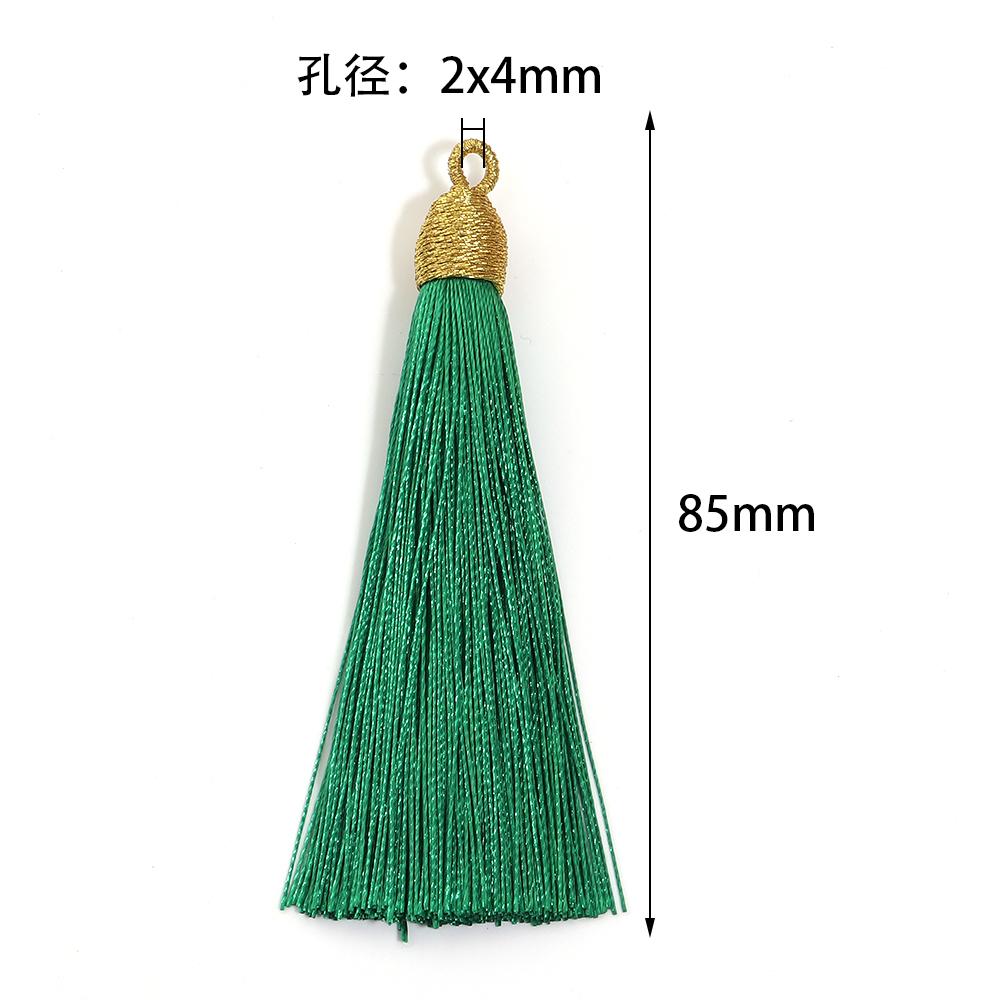 6pcs/Lot 85mm Gold Color Head Tassel Fringe Handmade Polyester Silk Tassel with Hanging Loop Bookmark Jewelryy Making Bookmark