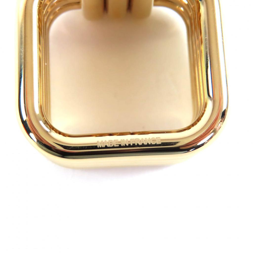 Ausgezeichneter HERMES Schalring Ruban Quadratischer Schalclip Accessoires Gold Damen Gebraucht