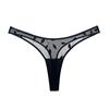 Women's Summer Ultra Thin Mesh Embroidery See Through Hot Breathable Thong Panties