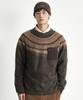 HELEMENT Nordic Pattern Pocket Pullover (Brown)