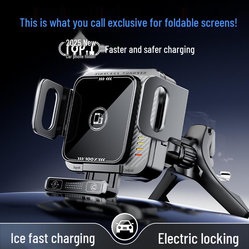 Four-Axis Wireless Car Charger & Phone Holder with Auto-Induction