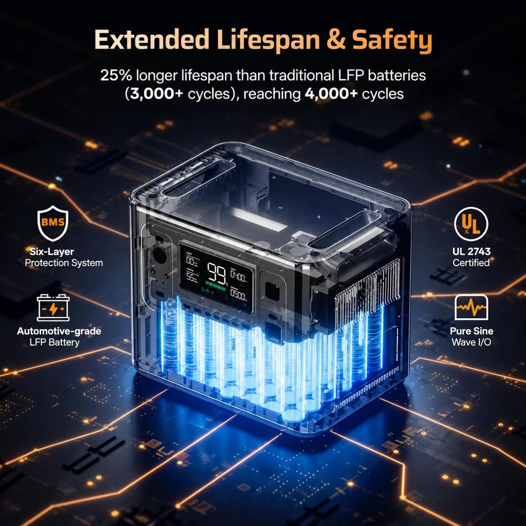 AFERIY P280/P280-B Zonnegenerator, 2048Wh LiFePO4, 2800W UPS Draagbare Energiecentrale voor Thuis, Camper & Kamperen