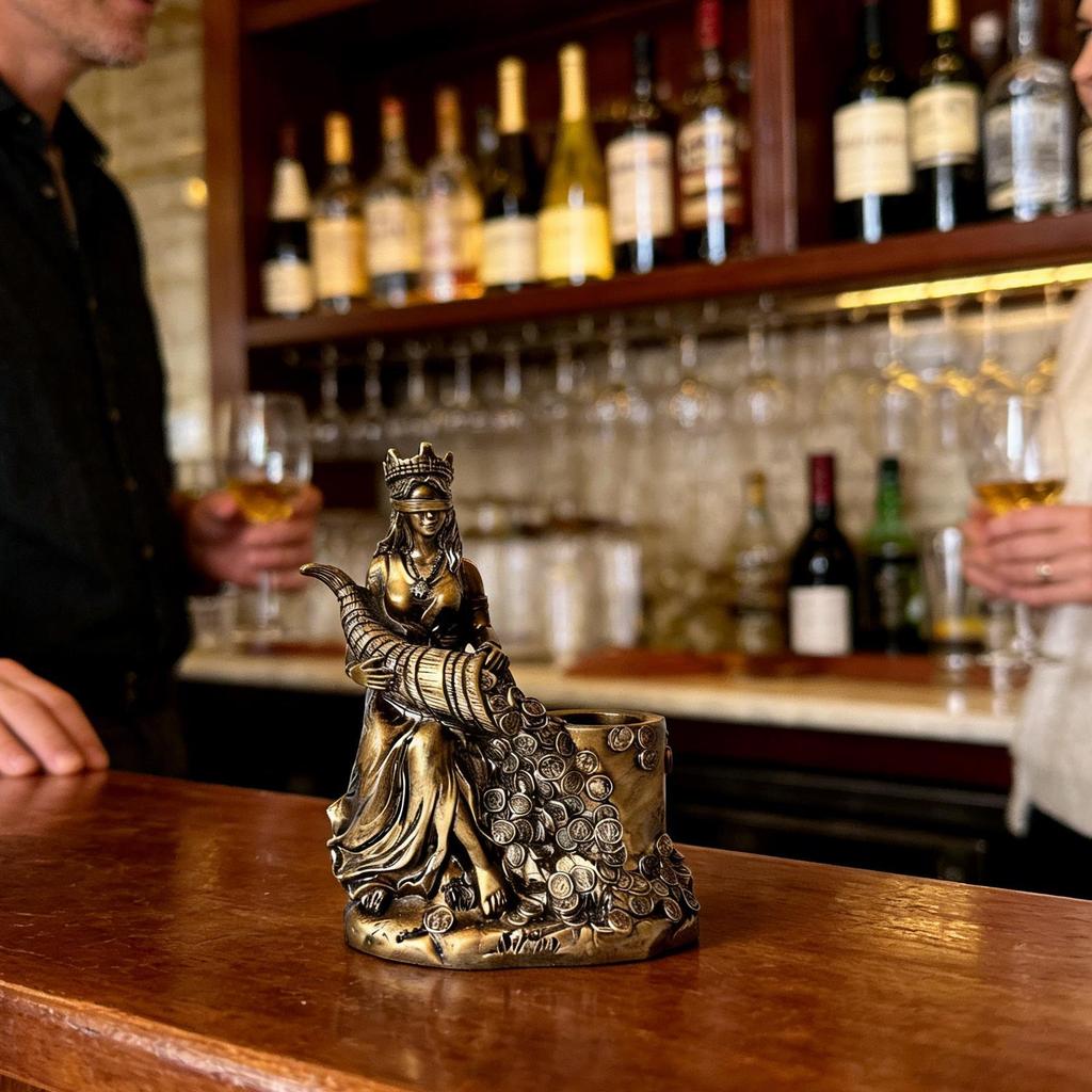 Resin Fortune Goddess Pen Holder Figurine Sculpture Luckydeity Statue For Home Study Room Entryway Housewarming Gift
