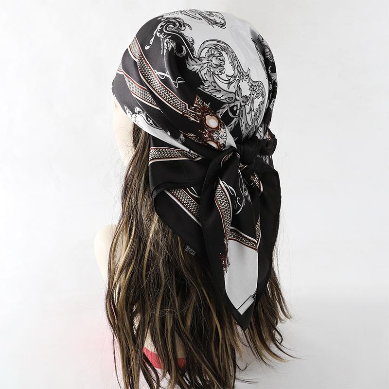 Luxury Silk Square Scarf For Women, Printed Horse, Hijab, Fashion Envelopes, Female Scarf 70x70cm, Girl's Band Handkerchief