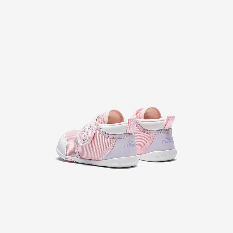 Anta Kids Synthetic Leather Fabric Trendy Non-Slip Lightweight Shock Absorbing Low-Top Walking Shoes Baby sneaker Pink White A22440069-1