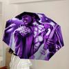 1pc Purple Guitarist Prince Automatic Folding Umbrella, Portable Collapsible Design, Casual Outdoor Accessory L1202026