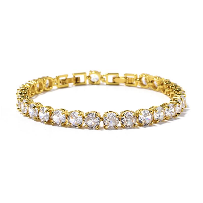 

Platinum-Plated Multi-Color Zircon Bracelet - 6mm Diamond Accent for Women 6mm Main Stone