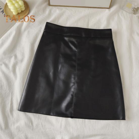 Mini Skirt A-Line High Waist Solid Color Women Skirt Autumn Winter Windproof Hip Wrapped Skirt Daily Wear