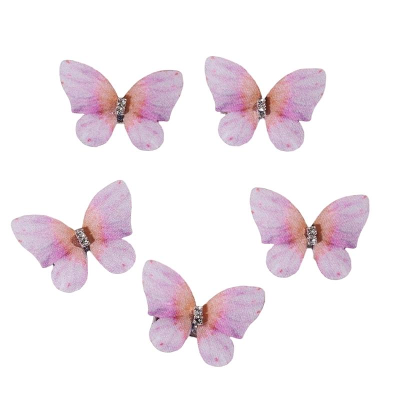 Pack Of 5 Butterfly Hair Clip For Women Girl Hair Accessories Side Barrettes For Parties Proms School Event Wear