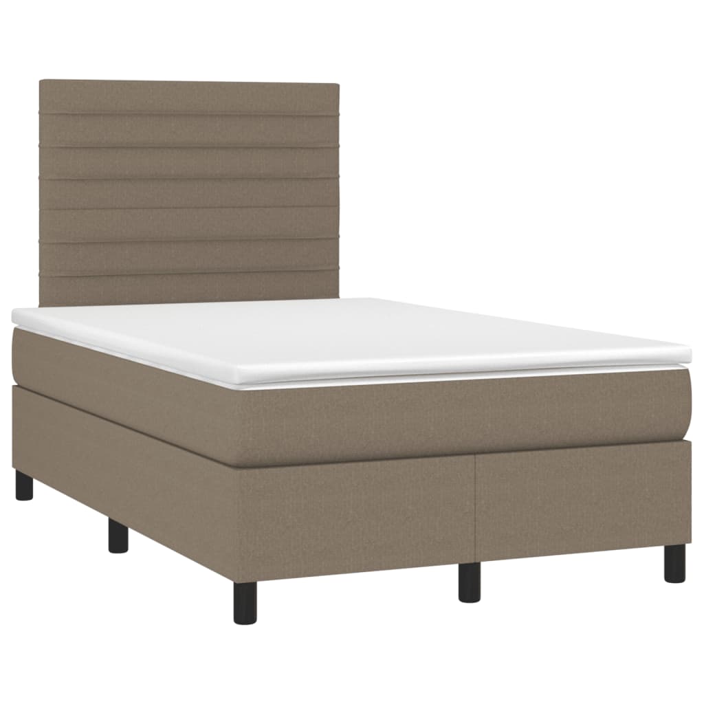 Box Spring Bed with Mattress Taupe 120 x 190 cm Fabric