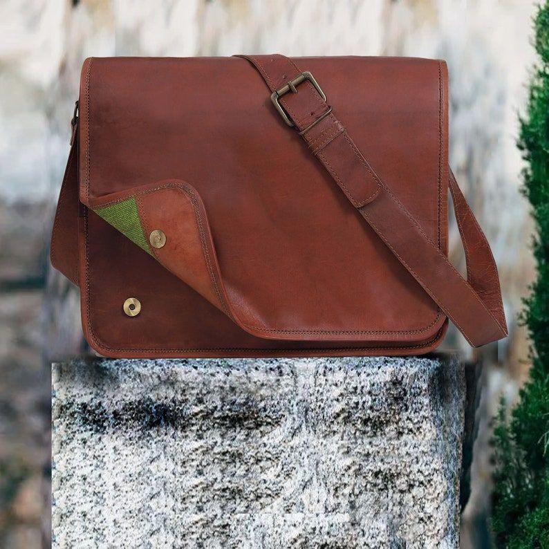 Leather Messenger bag men women, Leather crossbody bag, Vintage style Handmade Briefcase Bag, Christmas gift for him her